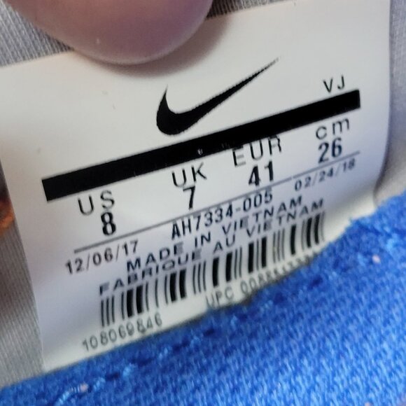 Nike Air Huarache Men’s SZ 8 AH7334-005 Drift Gray Royal Orange Sneaker Shoe EUC main image 8
